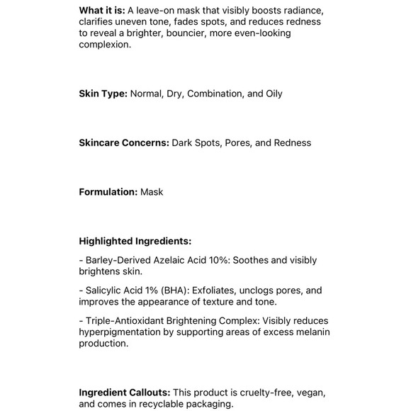 Drunk Elephant Bouncy Brightfacial Masque Illuminator Brand New in Box - Picture 6 of 13